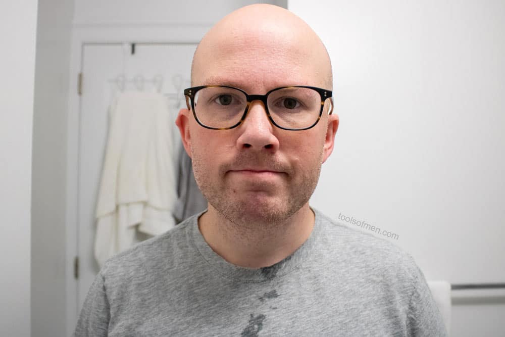view of man with slight stubble