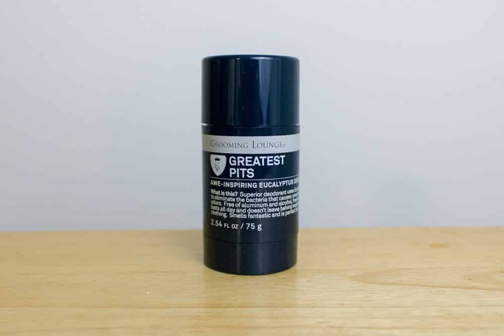exterior packaging of grooming lounge deodorant