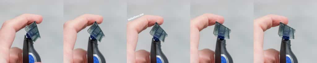 demonstrating pivot of the microtouch solo with comb on