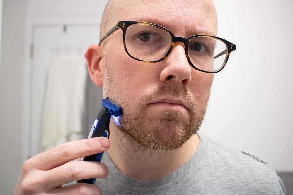shaving cheek with no comb attached