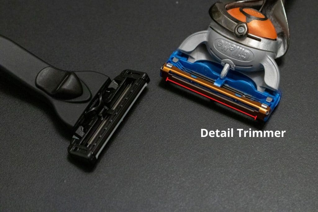 microtouch tough blade compared to gillette fusion diagram points out no precision trimmer