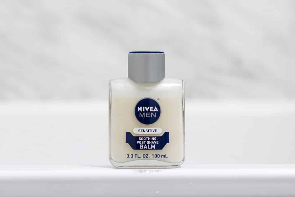 product shot of the aftershave balm sitting on bath ledge