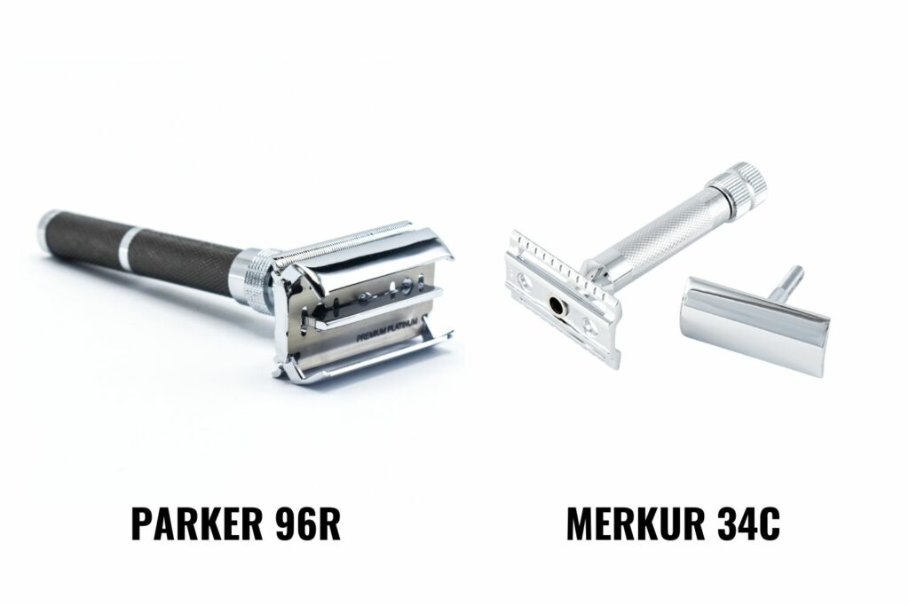 a look at the pieces of both razors