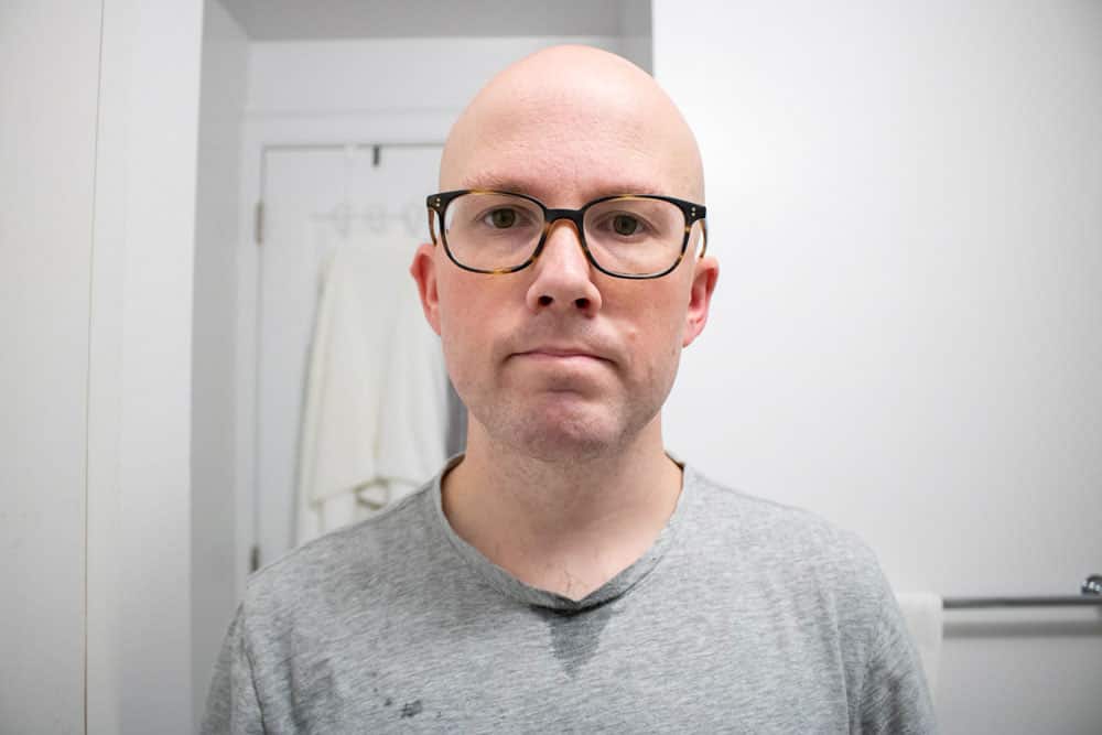 man looking straight to demonstrate shaving cream results