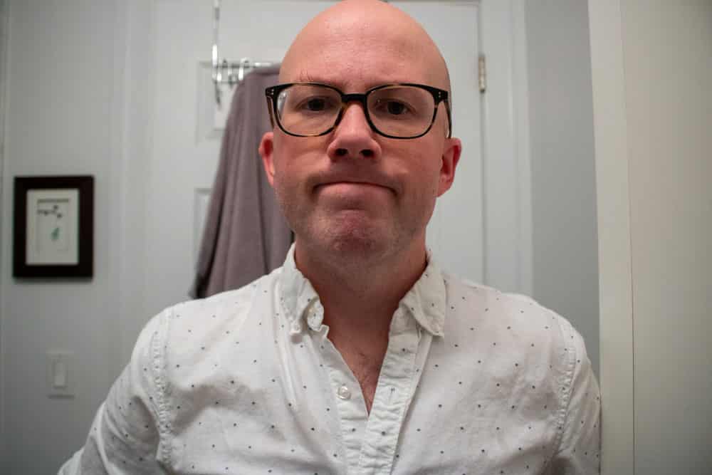 man smiling showing freshly shaved face