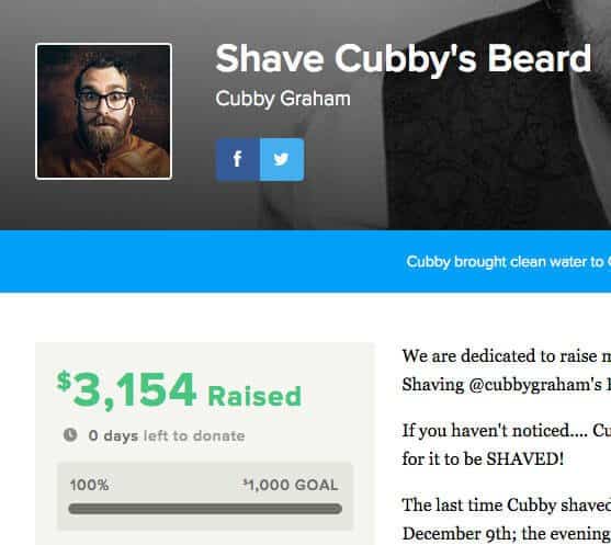 shaving beard for charity