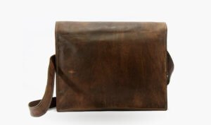 slim leather messenger bag