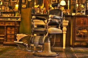 barbershop chair in an oldschool place