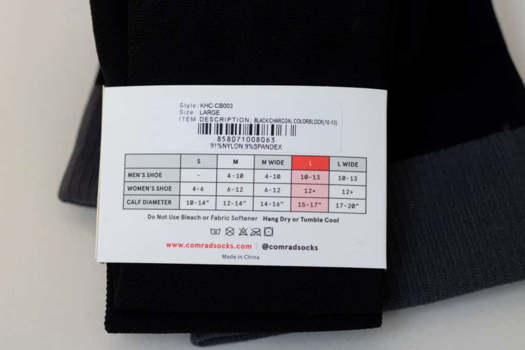 Comrad Socks Review Compression Socks Back Label