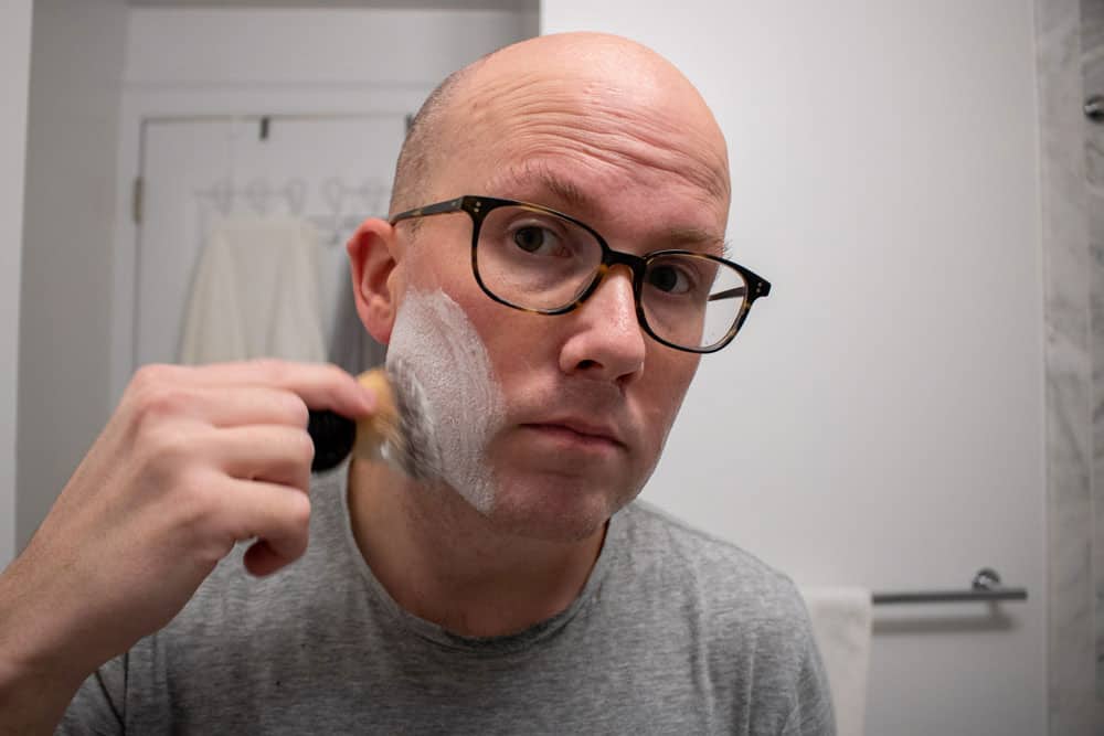 Body Shop Shaving Cream Review Applying Lather