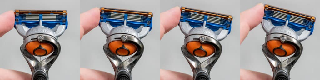 cartridge razor side pivot