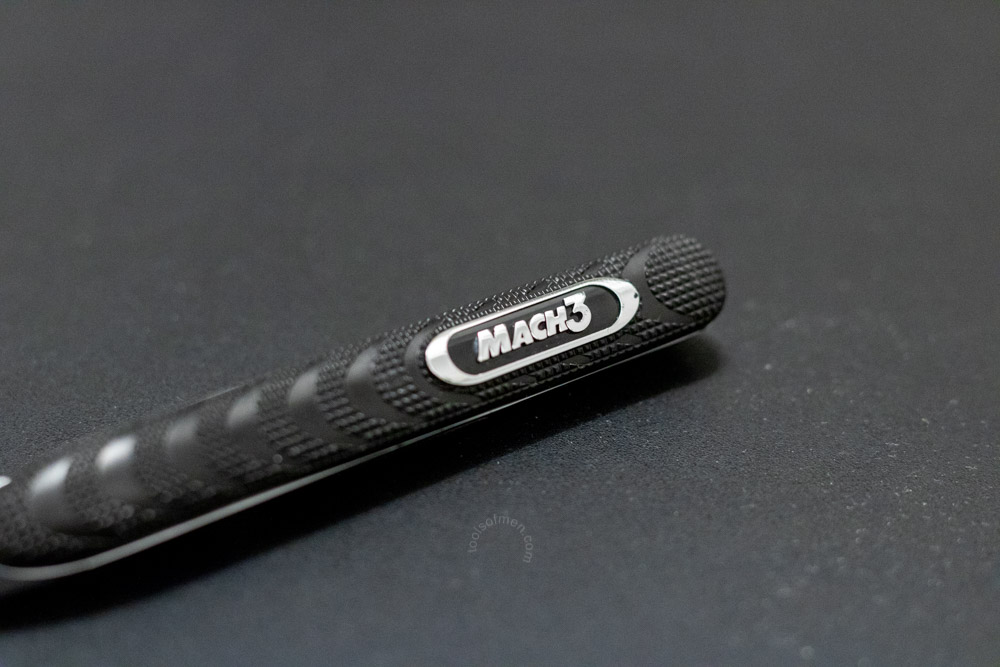 The Mach3 handle has a rubberized grip