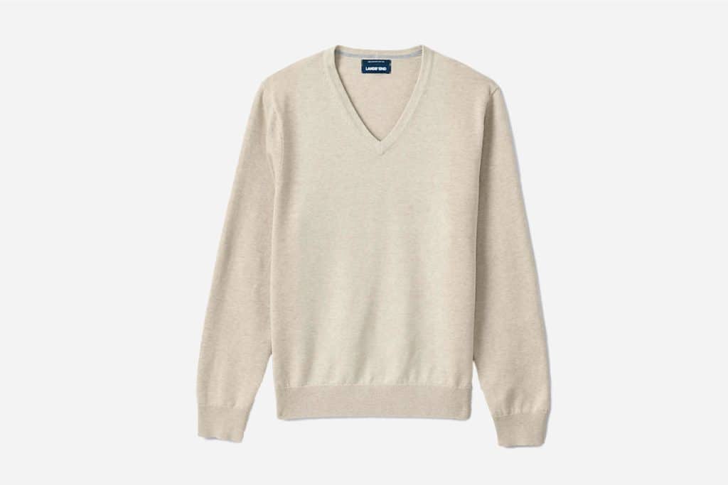 Lands' End Supima Cotton V-neck Sweater