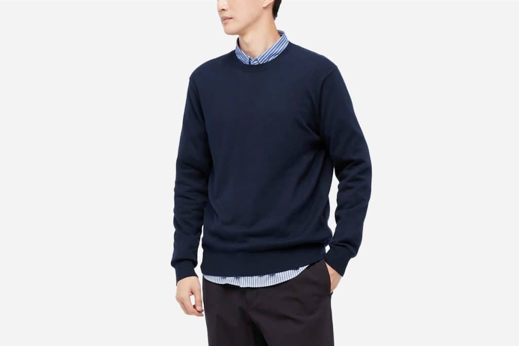 Uniqlo Washable Cotton Long-Sleeve Sweater