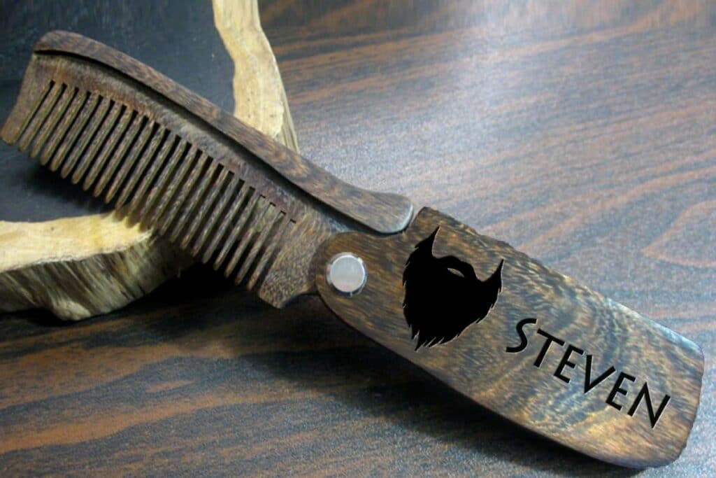 Personalized Folding Wood Comb