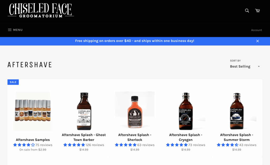 chiseled face aftershave lineup