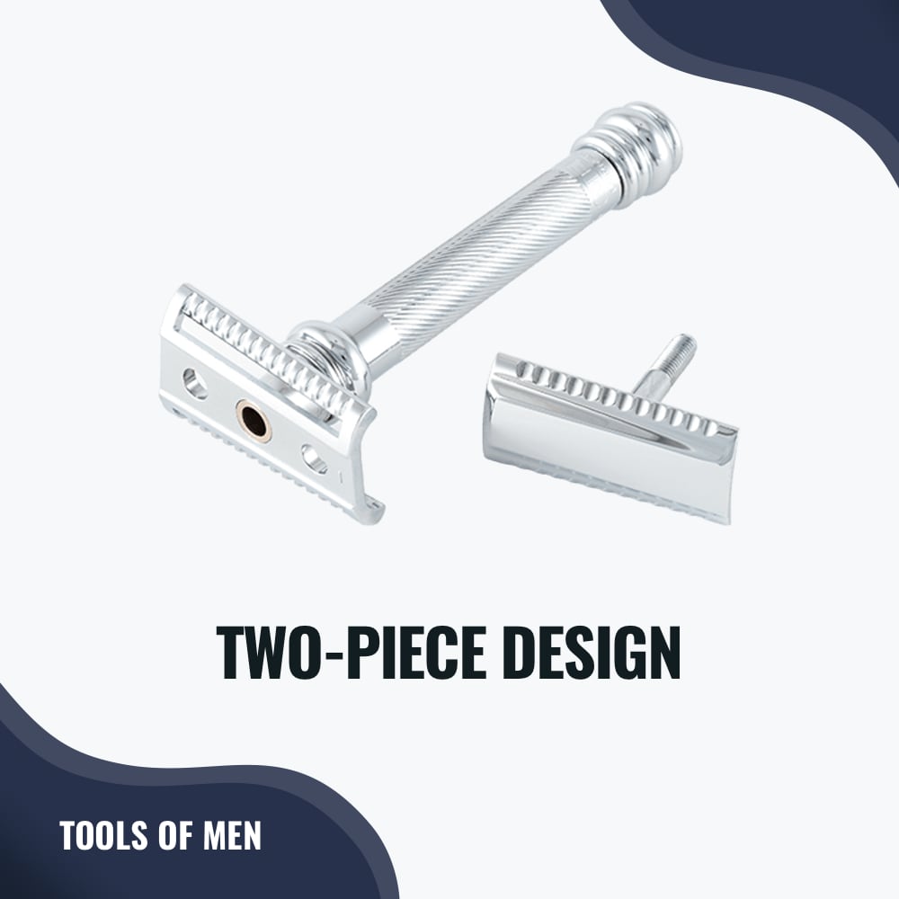 two piece design of razor