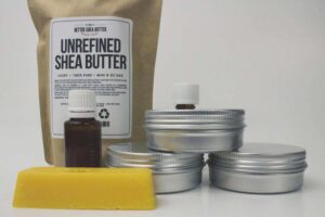 a collection of ingredients used to make beard balm