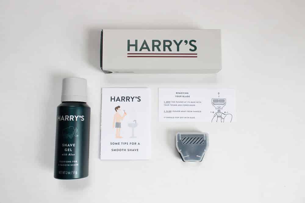 all items from harrys razor box on table