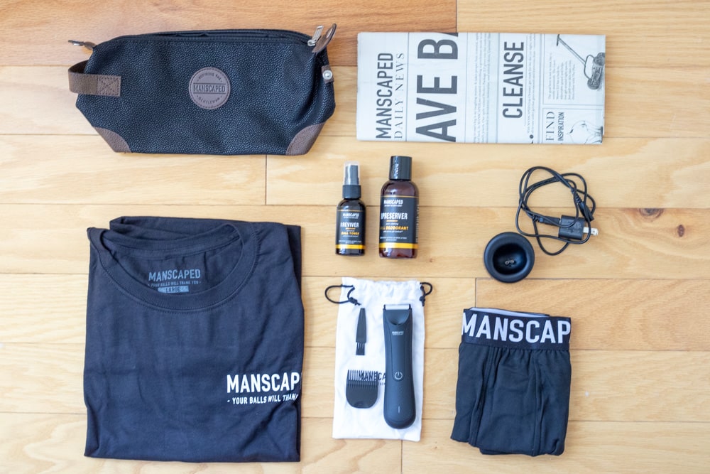 all manscaped products on floor