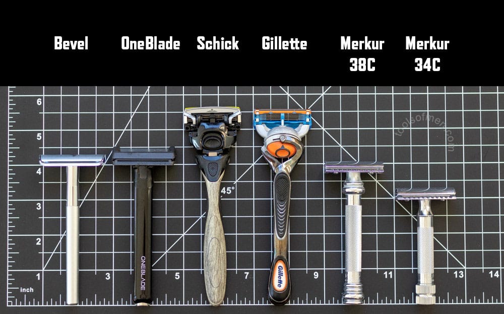 bevel razor length compared to several razors