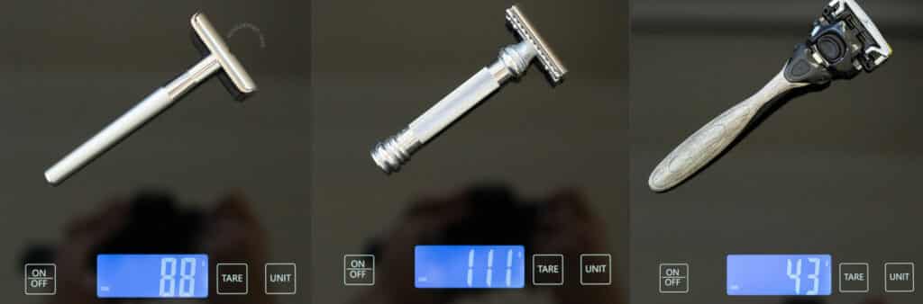 bevel razor weight compared to other razors