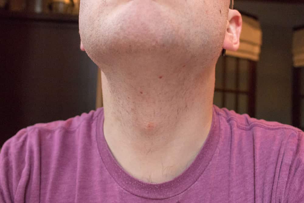 closeup of neck after using harrys razor