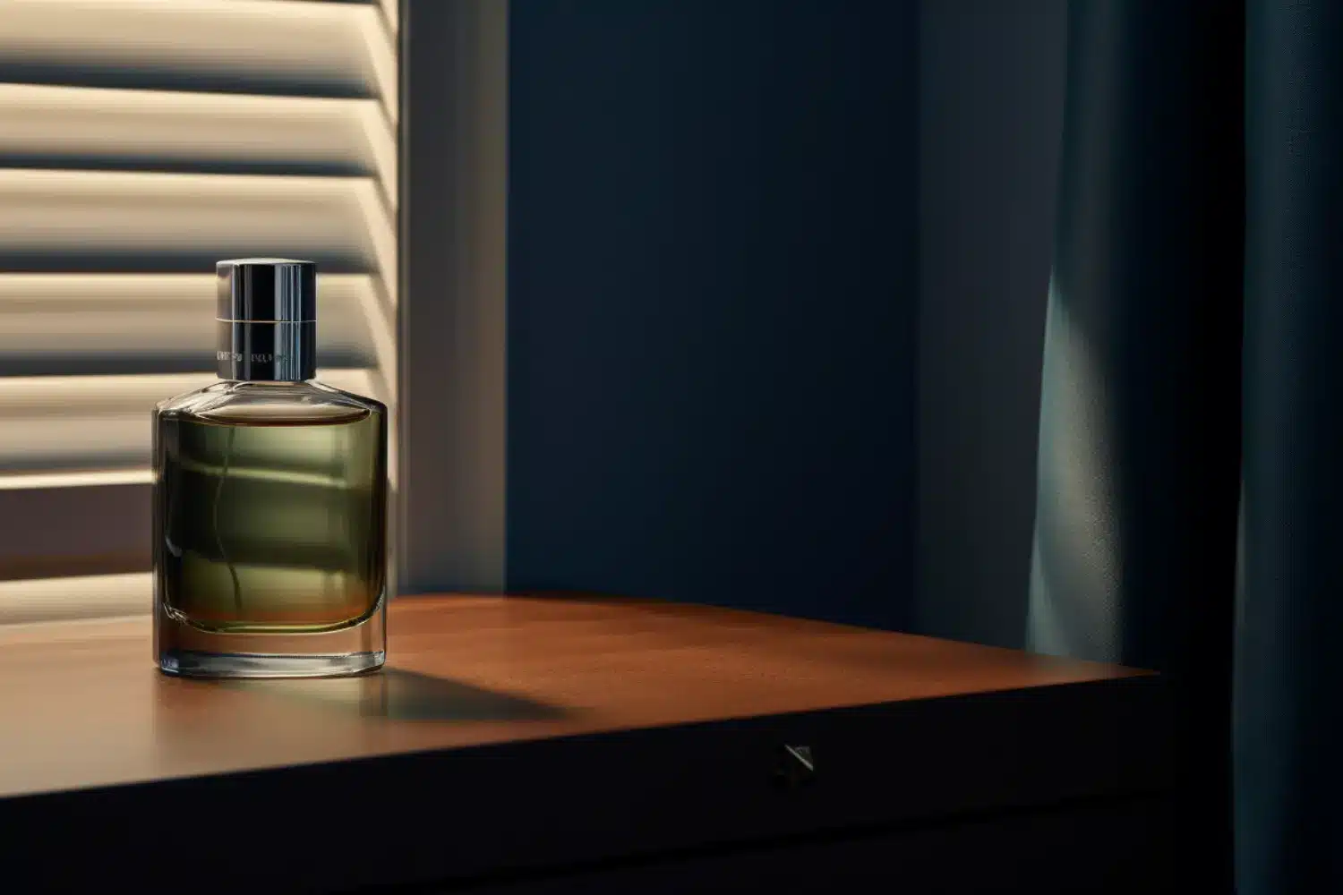 cologne bottle on a nightstand