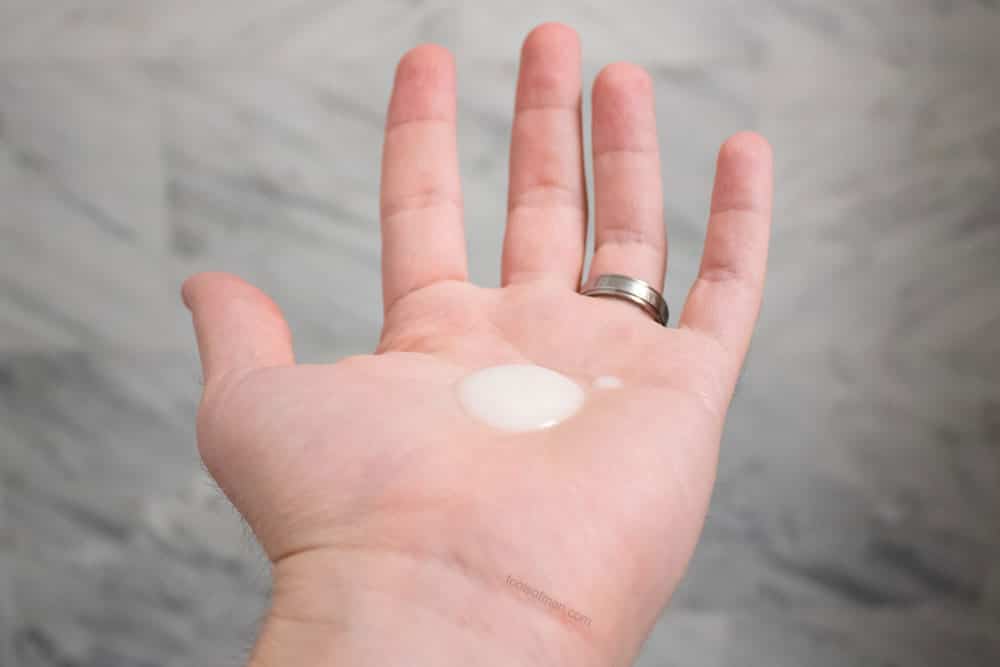 consistency of the balm in palm of hand