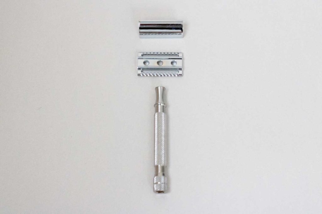 deconstructed view of the maggard razors safety razor