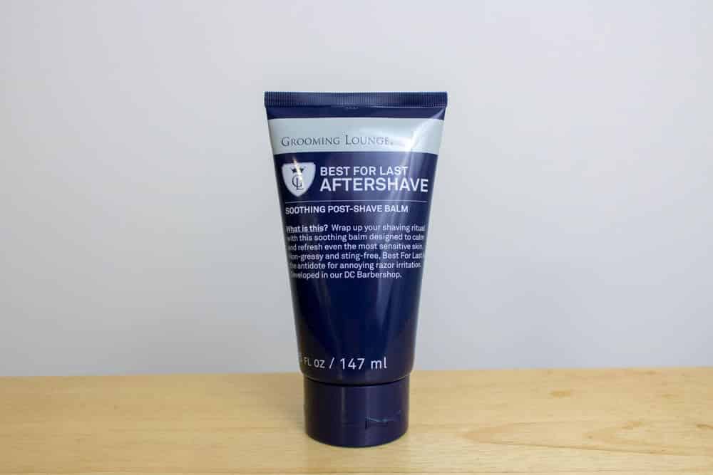 exterior packaging of grooming lounge aftershave tube