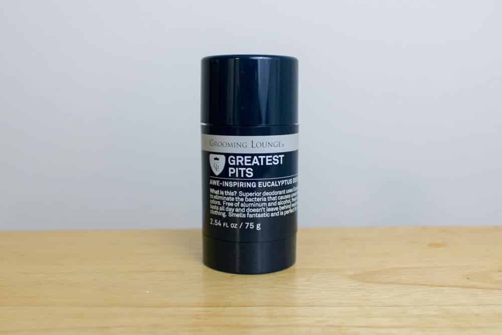 exterior packaging of grooming lounge deodorant