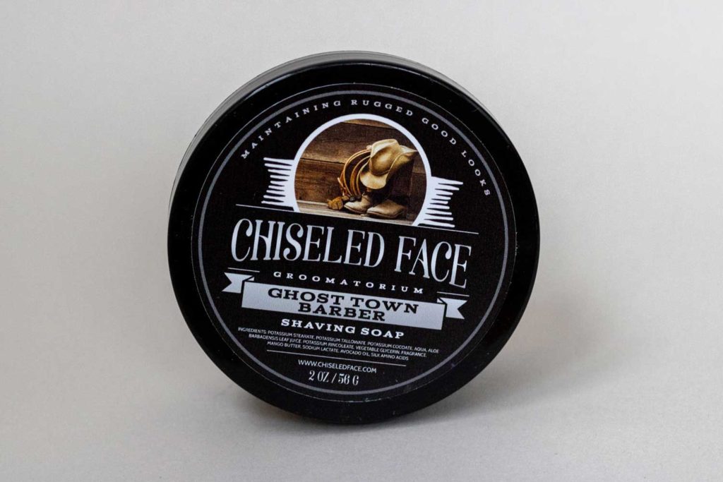 isolated view of the ghostown barber shave soap