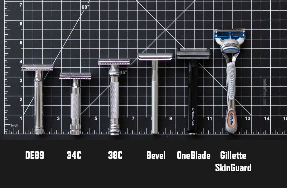 length of edwin jagger de89 compared to several other razors