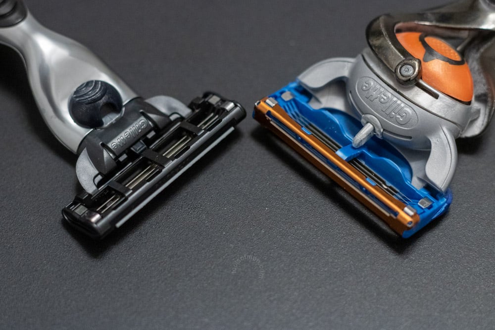 mach3 and profusion razors next to each other