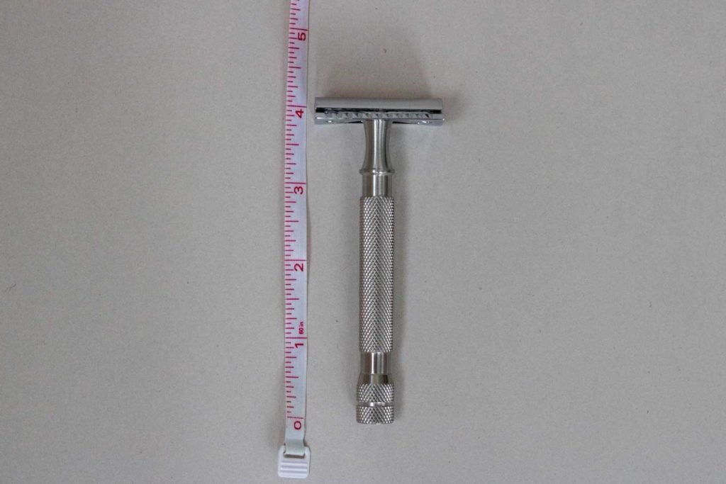 maggard razor safety razor next to measuring tape