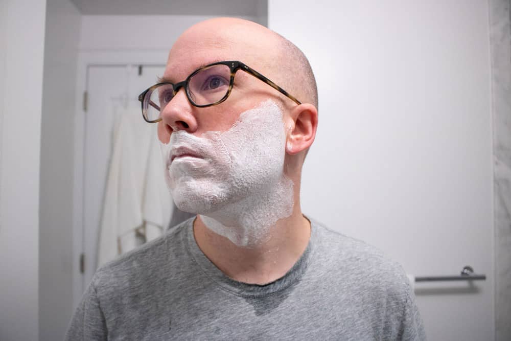 man with shaving cream on face 1