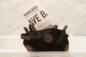 manscaped products in a dopp kit
