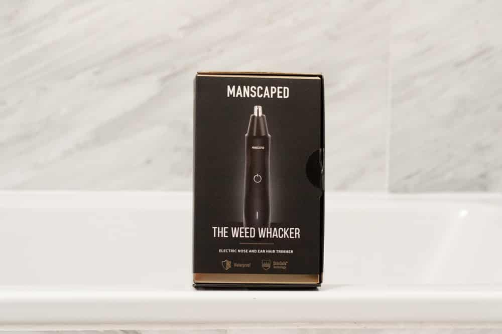 manscaped weed wacker on bathtub ledge