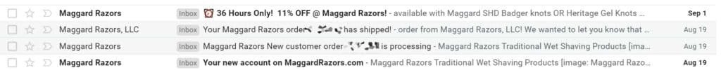 screencap of emails sent by maggards