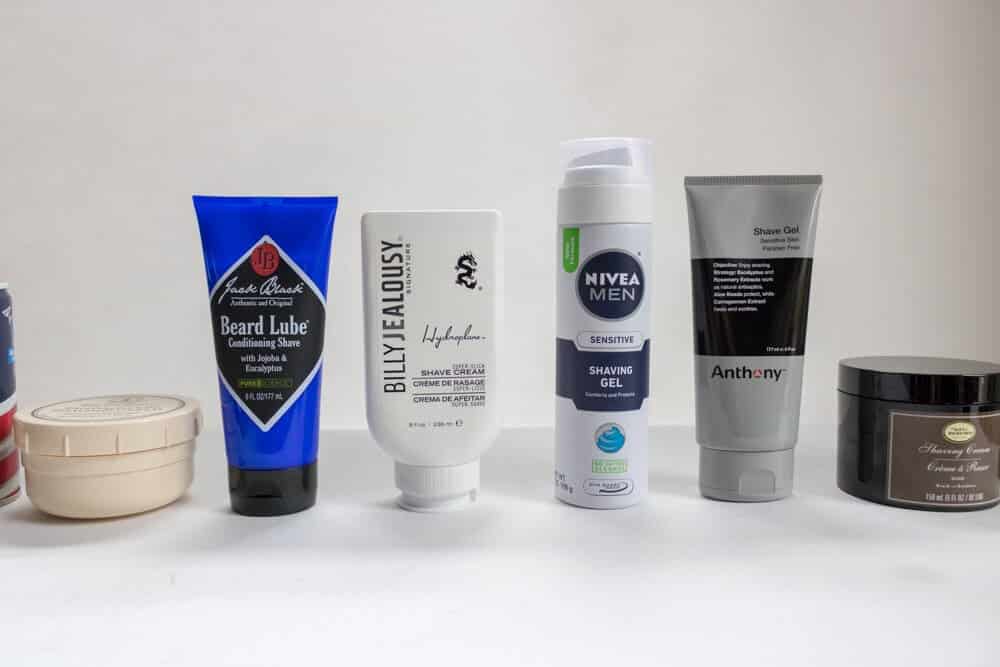 several different types of shaving creams