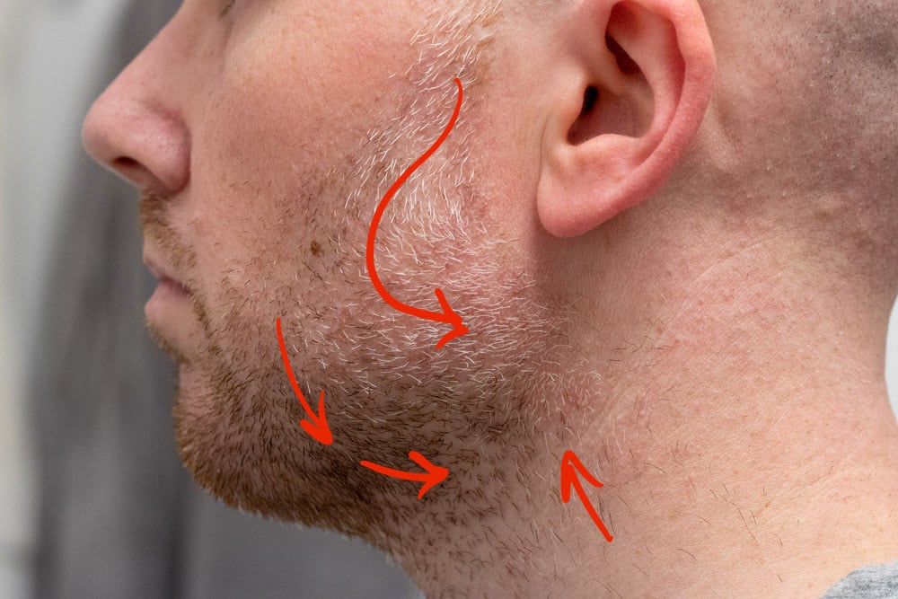 side view of mans beard