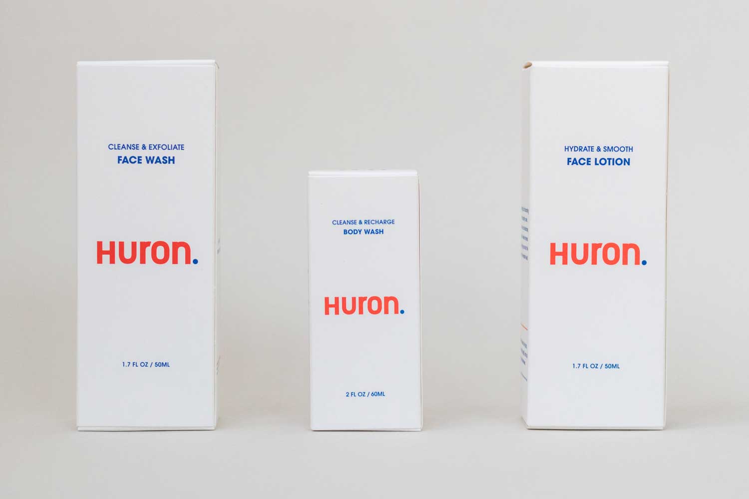 three huron products on a white background