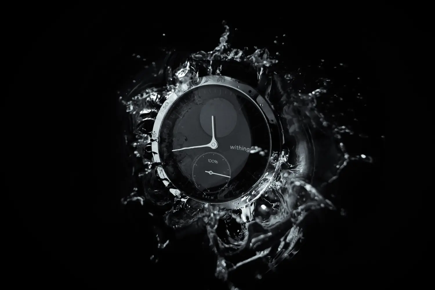 watch with water around it