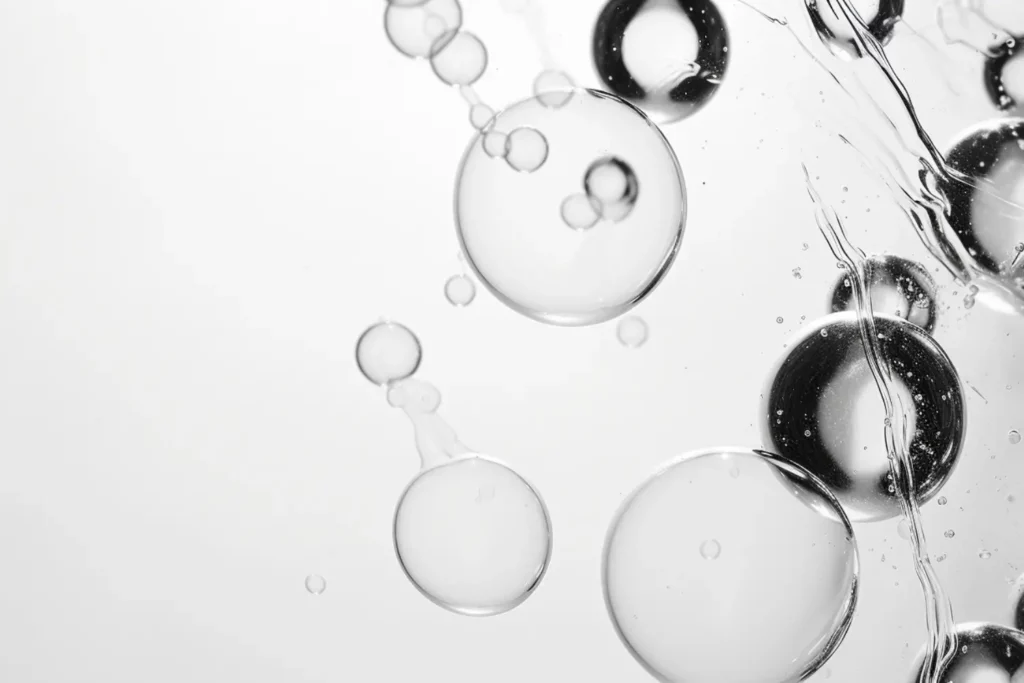 macro shot of soap bubbles