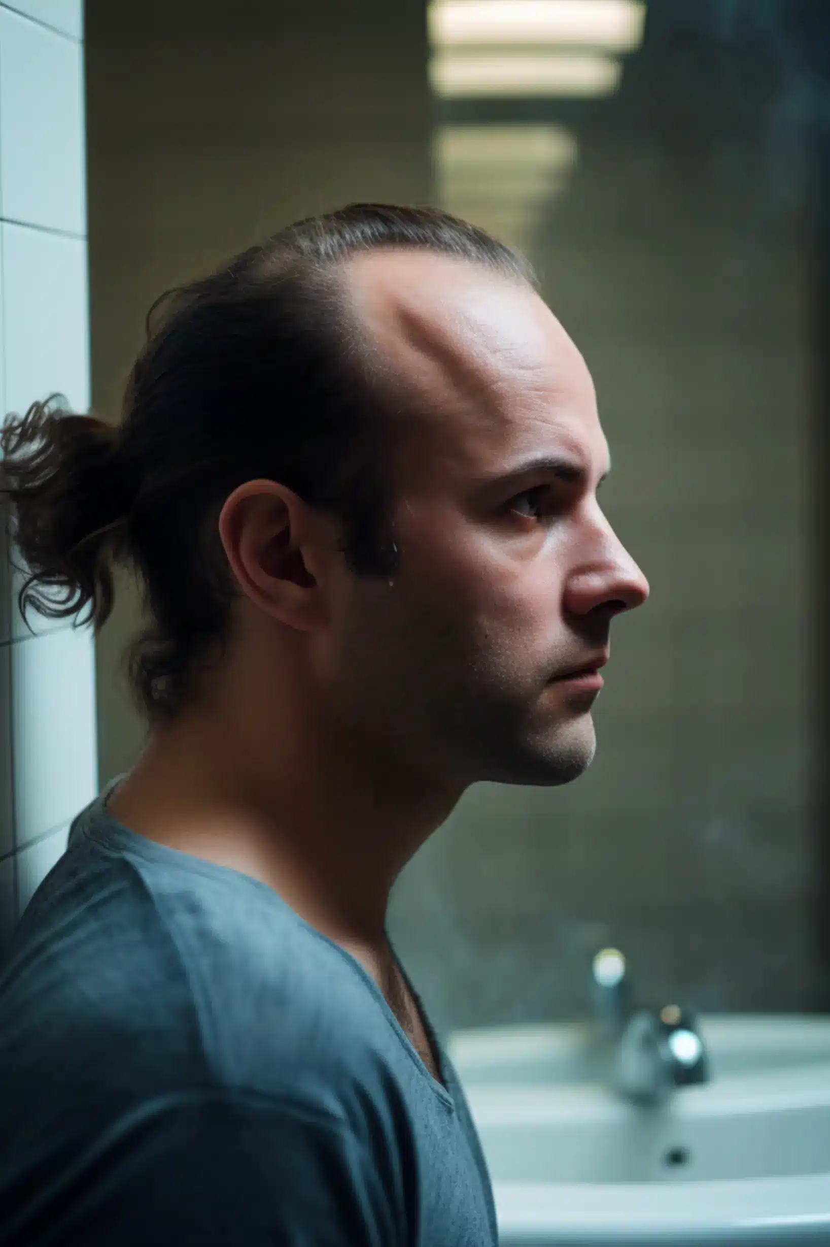 man with a receding hairline