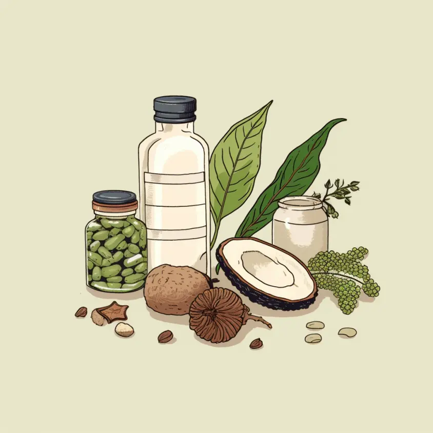 illustration of natural skincare ingredients