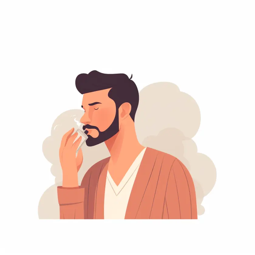 illustration of a man smelling a fragrance 1